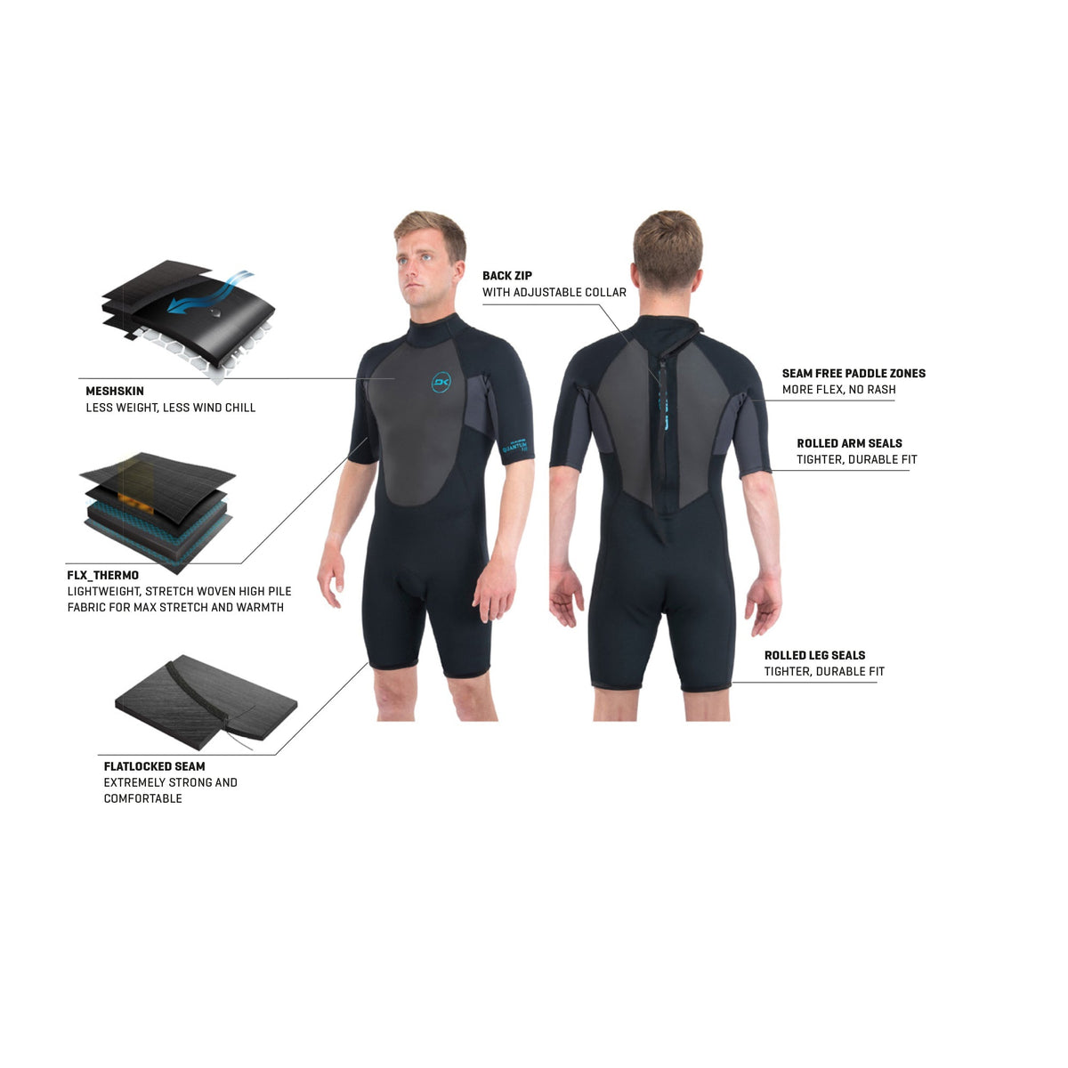 DAKI M QUANTUM CZ FL LS SHORTY 2/2MM