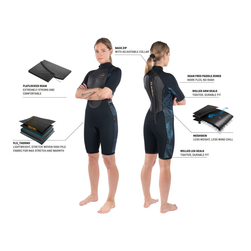 Dakine Womens Quantum Back Zip Shorty 2/2mm